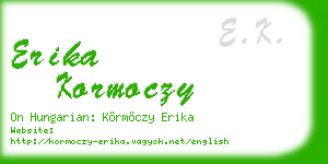erika kormoczy business card